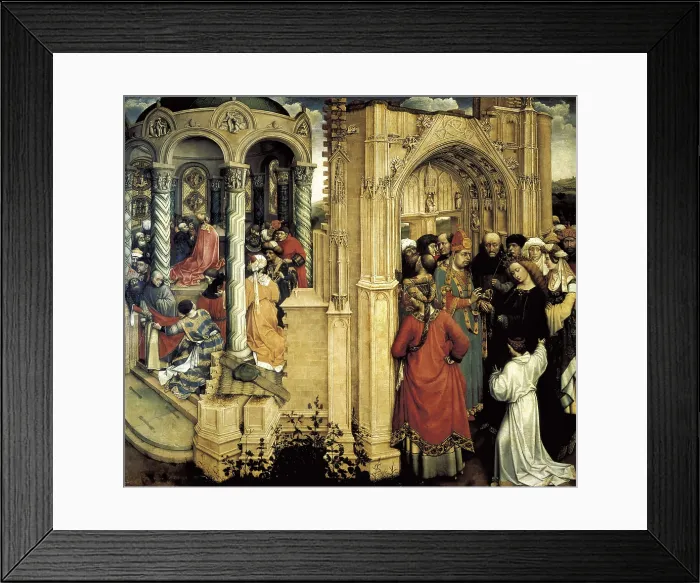 Framed Print : Campin, Robert, called 'Master of Flmalle' (1378-1444). The Betrothal of the Virgin. ca. 1425. Flemish art. Oil on wood. SPAIN. Madrid. Prado Museum