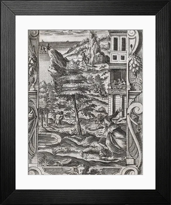 Framed Print : OVID, Publius Ovidius Naso (43 BC-18). 'The Metamorphoses'. Edition executed in Venice in 1584. Illustration of Book 4. AISA / Everett Collection**US SALES ONLY** Framed Print : OVID, Publius Ovidius Naso (43 BC-18). 'The Metamorphoses'. Edition executed in Venice in 1584. Illustration of Book 4. AISA / Everett Collection**US SALES ONLY**