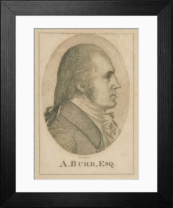 Framed Print : Vice President Aaron Burr in profile portrait engraving of 1804