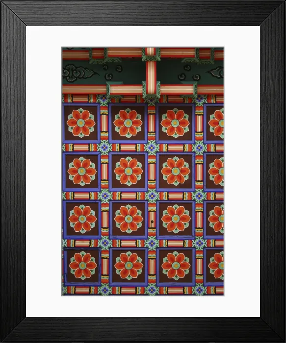 Framed Print : KOREA. Gwangju. Temple of Wonhyosa. Ceiling decorative detail. AISA / Everett Collection**US SALES ONLY**