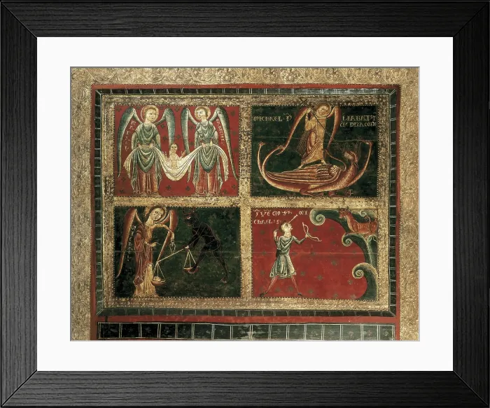 Framed Print : AISA / Everett Collection Llua or Llucanes, Master of (begin 13th century). Altar Frontal of the Archangels. ca. 1220-1250