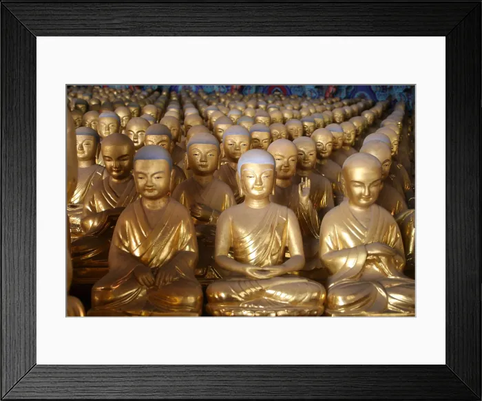 Framed Print : KOREA. Songkwansa Monastery. The Thousand Buddhas. Sculpture. AISA / Everett Collection**US SALES ONLY**
