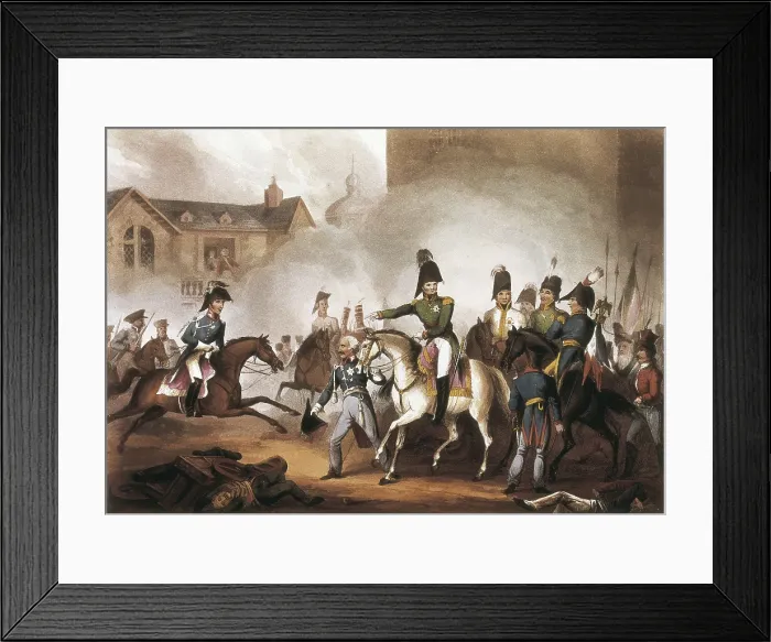Framed Print : Triple Alliance. Meeting of the emperors of Russia, Austria, the king of Prussia and the Prince of Sweden in Leipzig (October 1813). Litography Framed Print : Triple Alliance. Meeting of the emperors of Russia, Austria, the king of Prussia and the Prince of Sweden in Leipzig (October 1813). Litography