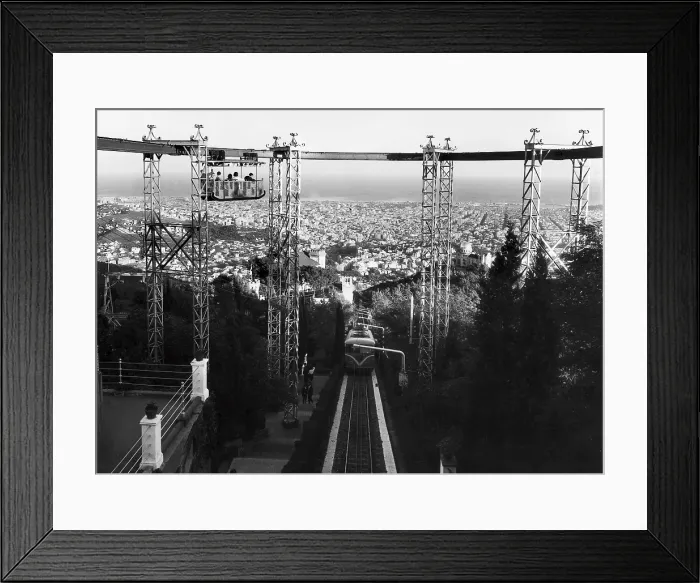 Framed Print : SPAIN. Barcelona. Tibidabo. Tibidabo cable car and small wagons, 1964. AISA / Everett Collection**US SALES ONLY** Framed Print : SPAIN. Barcelona. Tibidabo. Tibidabo cable car and small wagons, 1964. AISA / Everett Collection**US SALES ONLY**
