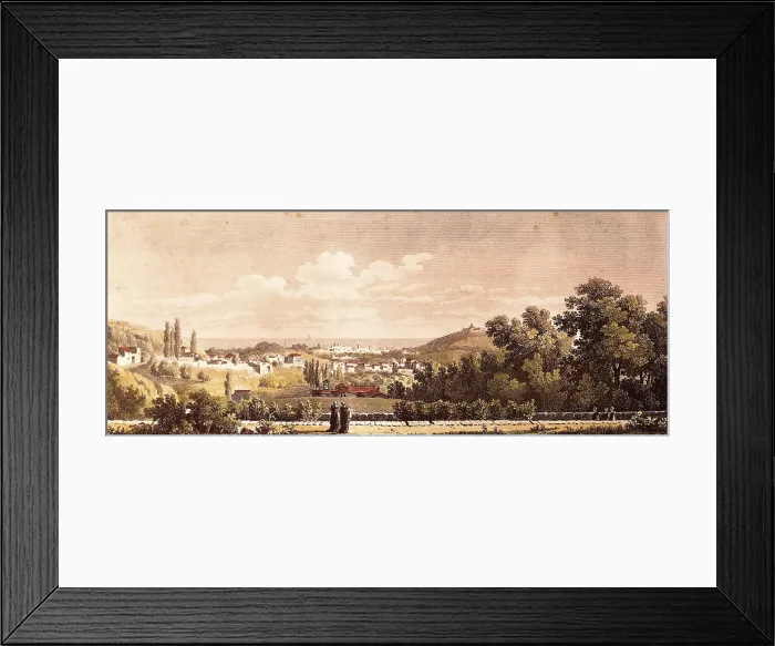 Framed Print : Sarri seen from the Convent of Capucines. Litography. SPAIN. Barcelona. Barcelona City History Museum. AISA / Everett Collection**US SALES ONLY**