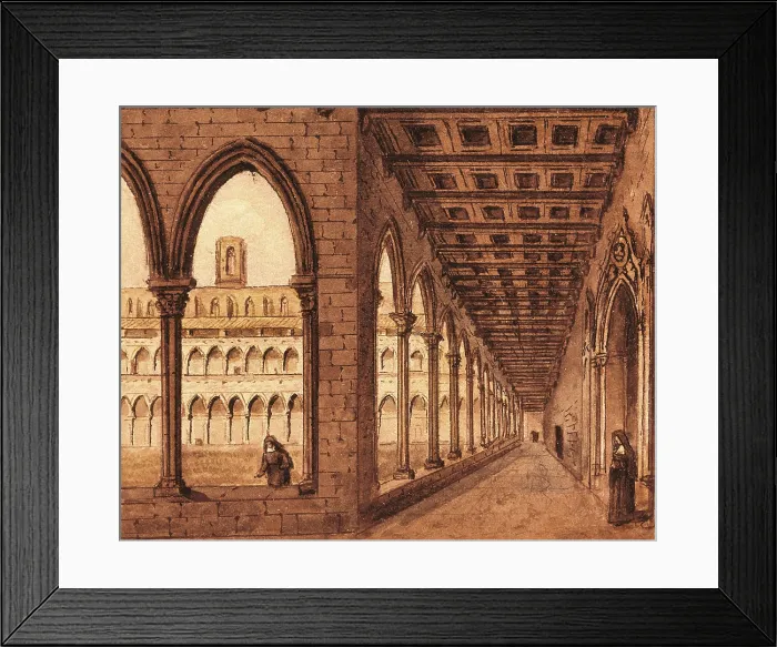Framed Print : Gothic cloister of the Monastery of Pedralbes. Engraving; Engraving. SPAIN. Barcelona. Barcelona City History Museum. AISA / Everett Collection**US SALES ONLY** Framed Print : Gothic cloister of the Monastery of Pedralbes. Engraving; Engraving. SPAIN. Barcelona. Barcelona City History Museum. AISA / Everett Collection**US SALES ONLY**