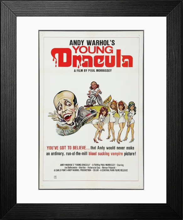 Framed Print : ANDY WARHOL'S YOUNG DRACULA, (aka ANDY WARHOL'S DRACULA, aka BLOOD FOR DRACULA), poster art, 1974