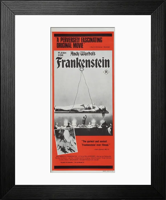Framed Print : ANDY WARHOL'S FRANKENSTEIN, (aka FLESH FOR FRANKENSTEIN), poster art, 1973