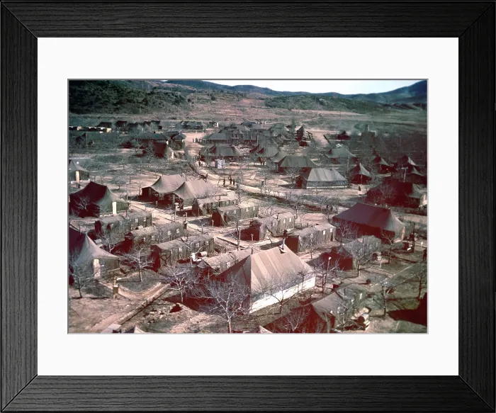 Framed Print : The site of the Panmunjom Military Armistice Conference. Photo was taken in March 1952, and facilities were later improved. Korean War, 1950-53. (BSLOC_2014_11_261) Framed Print : The site of the Panmunjom Military Armistice Conference. Photo was taken in March 1952, and facilities were later improved. Korean War, 1950-53. (BSLOC_2014_11_261)