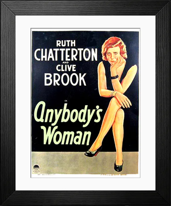 Framed Print : ANYBODY'S WOMAN, US poster art, Ruth Chatterton, 1930
