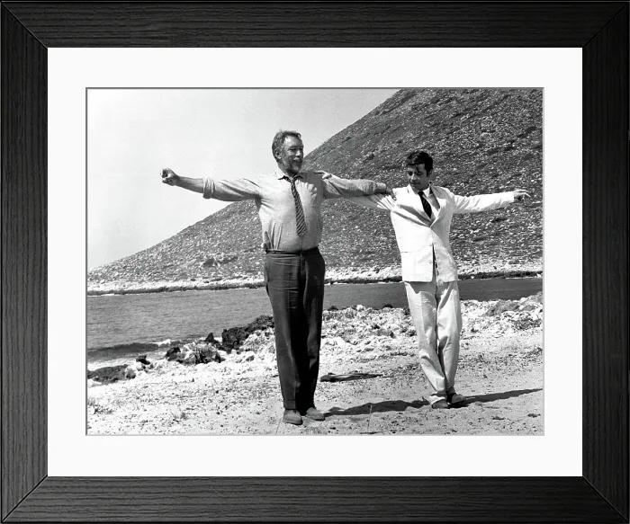 Framed Print : ZORBA THE GREEK, Anthony Quinn, Alan Bates, 1964. TM and Copyright (c) 20th Century Fox Film Corp. All rights reserved. Courtesy: Everett Collection