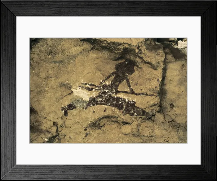 Framed Print : SPAIN. Alacn. Cave of To Garroso. The hunter woman. Upper Paleolithic. Cave. AISA / Everett Collection**US SALES ONLY**