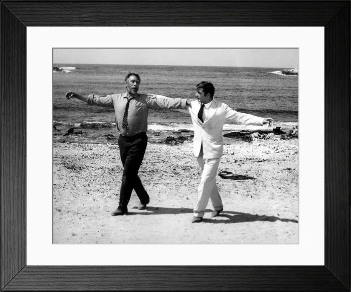Framed Print : ZORBA THE GREEK, Anthony Quinn, Alan Bates, 1964, TM and Copyright (c) 20th Century Fox Film Corp. All rights reserved