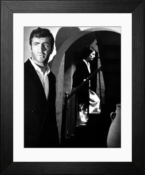 Framed Print : ZORBA THE GREEK, from left, Alan Bates, Irene Papas, 1964, 20th Century Fox, TM & Copyright / Courtesy: Everett Collection Framed Print : ZORBA THE GREEK, from left, Alan Bates, Irene Papas, 1964, 20th Century Fox, TM & Copyright / Courtesy: Everett Collection
