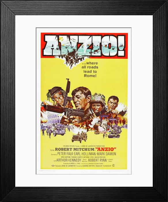 Framed Print : ANZIO, (aka L SBARCO DI ANZIO), US poster art, Peter Falk, Robert Mitchum, Mark Damon, Earl Holliman, 1968