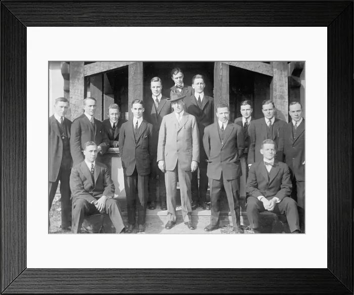 Framed Print : Woodrow Wiilson with Princeton University students. 1913