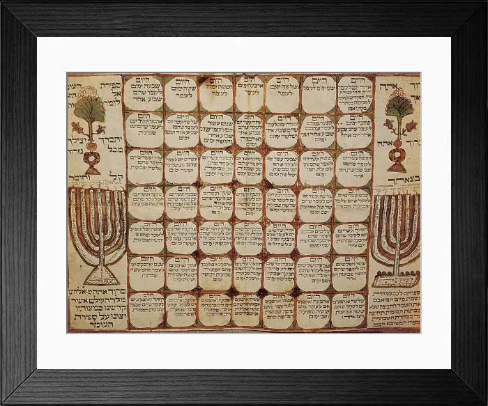 Framed Print : Hebraic calendar (19th c.). ISRAEL. Jerusalem. Israel Museum. AISA / Everett Collection**US SALES ONLY**