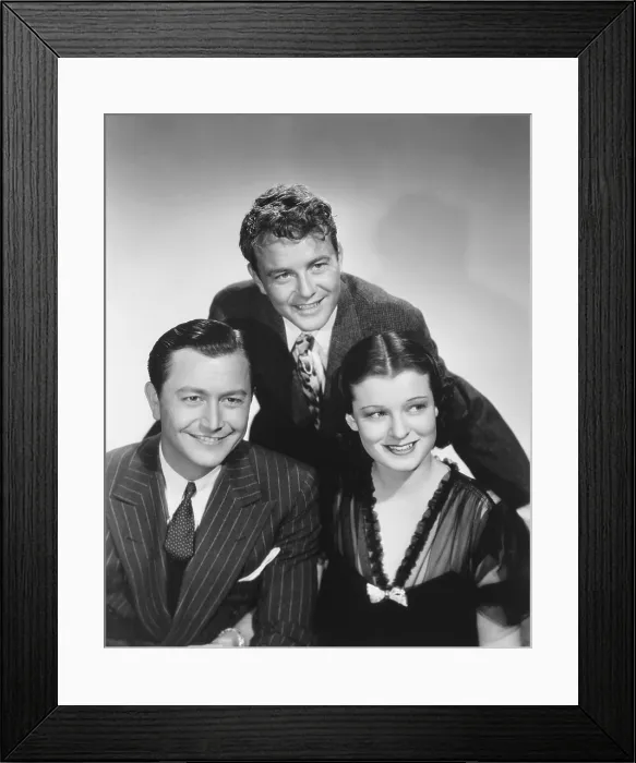 Framed Print : RICH MAN, POOR GIRL, from left: Robert Young, Lew Ayres, Ruth Hussey, 1938