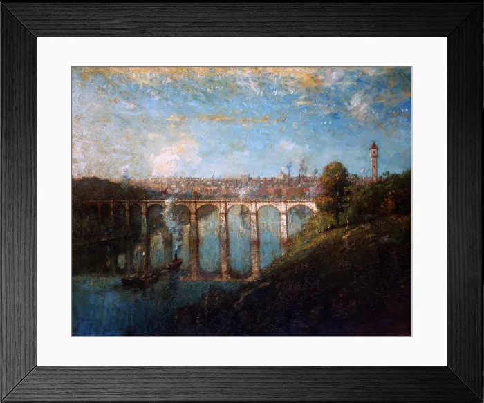 Framed Print : HIGH BRIDGE, by Henry Ward Ranger, 1905, American painting, oil on canvas
