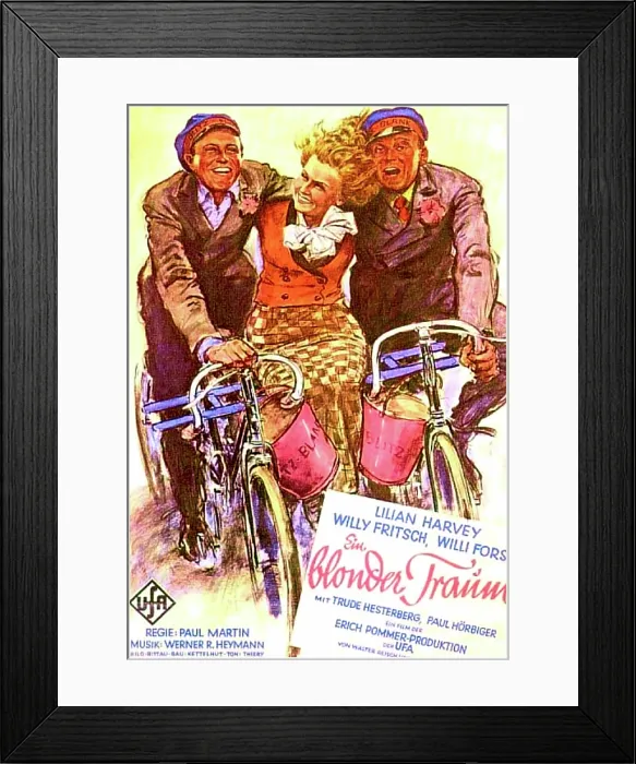 Framed Print : A BLONDE'S DREAM, from left on German poster art: Willy Fritsch, Lilian Harvey, Willi Forst, 1932 Framed Print : A BLONDE'S DREAM, from left on German poster art: Willy Fritsch, Lilian Harvey, Willi Forst, 1932