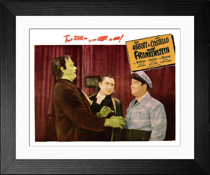Framed Print : ABBOTT AND COSTELLO MEET FRANKENSTEIN, from left: Glenn Strange, Bela Lugosi, Lou Costello, 1948