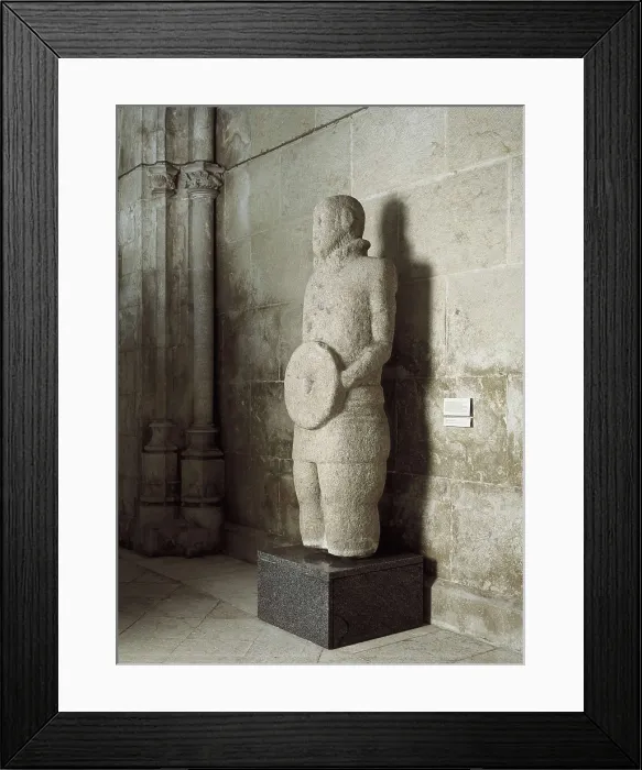 Framed Print : Galician warrior. 3rd-1st c. BC. Iron Age. Sculpture on rock. PORTUGAL. Lisbon. Archaeological Museum. Proc: PORTUGAL. Boticas. Lesenho Castro