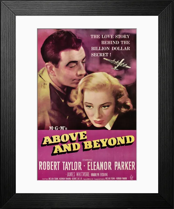 Framed Print : ABOVE AND BEYOND, from left, Robert Taylor, Eleanor Parker, 1952