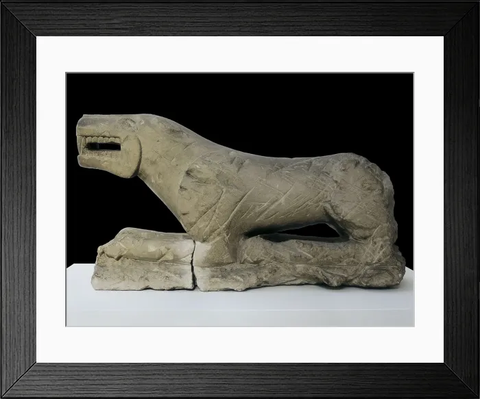 Framed Print : The Lion of Baena or The Lioness of Baena. 6th c. - 5th c. BC. Iberian art. Sculpture on rock. SPAIN. Cordoba. Archaeological Museum of Cordoba. Proc: SPAIN. Baena