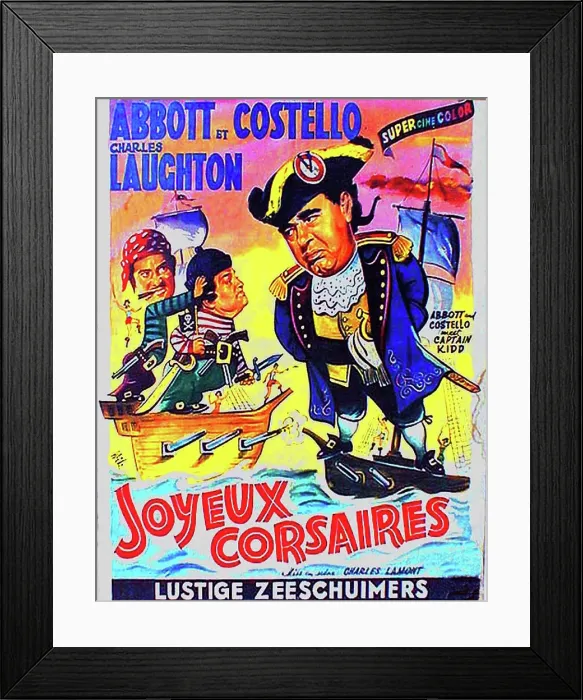 Framed Print : ABBOTT AND COSTELLO MEET CAPTAIN KIDD, from left: Bud Abbott, Lou Costello, Charles Laughton, (Abbott and Costello), 1952
