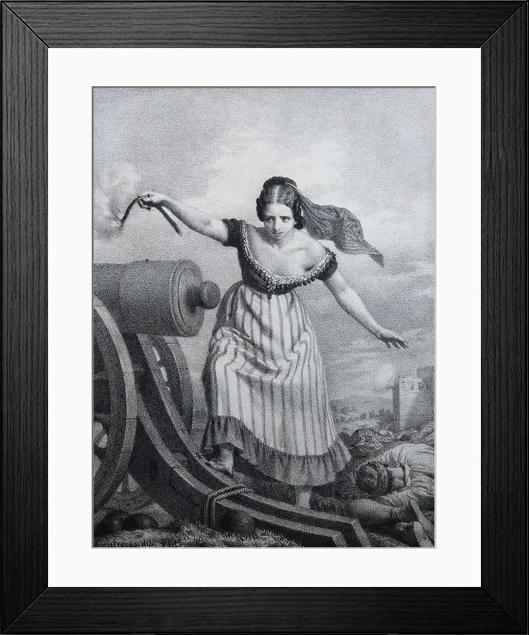Framed Print : AGUSTINA de ARAGON, Agustina Saragossa y Domnech, named (1790-1858). Engraving. SPAIN. Madrid. National Library. AISA / Everett Collection**US SALES ONLY**