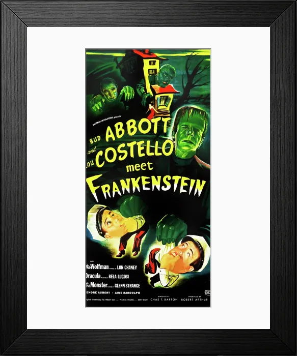 Framed Print : ABBOTT AND COSTELLO MEET FRANKENSTEIN, (aka BUD ABBOTT AND LOU COSTELLO MEET FRANKENSTEIN), top l-r: Bela Lugosi (as Dracula), Lon Chaney Jr