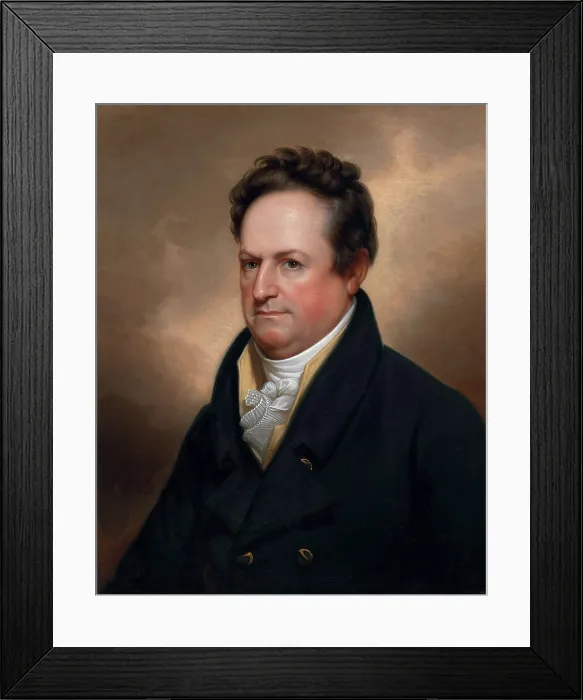 Framed Print : New York State Governor, DeWitt Clinton, painted by Rembrandt Peale in 1823. He served as a US Senator, Mayor of New York City, and Governor of New York (BSLOC_2019_6_190)