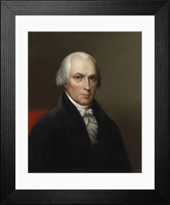 Framed Print : James Madison in a 1826 portrait by Charles Bird King, after a miniature by Joseph Wood (BSLOC_2019_6_184) Framed Print : James Madison in a 1826 portrait by Charles Bird King, after a miniature by Joseph Wood (BSLOC_2019_6_184)