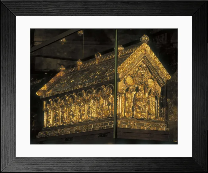 Framed Print : Reliquary of Charlemagne. 1215. GERMANY. Aachen. Cathedral. Made in gold, enamel and preicous stones. Gothic art. Jewelry. AISA / Everett Collection**US SALES ONLY** Framed Print : Reliquary of Charlemagne. 1215. GERMANY. Aachen. Cathedral. Made in gold, enamel and preicous stones. Gothic art. Jewelry. AISA / Everett Collection**US SALES ONLY**