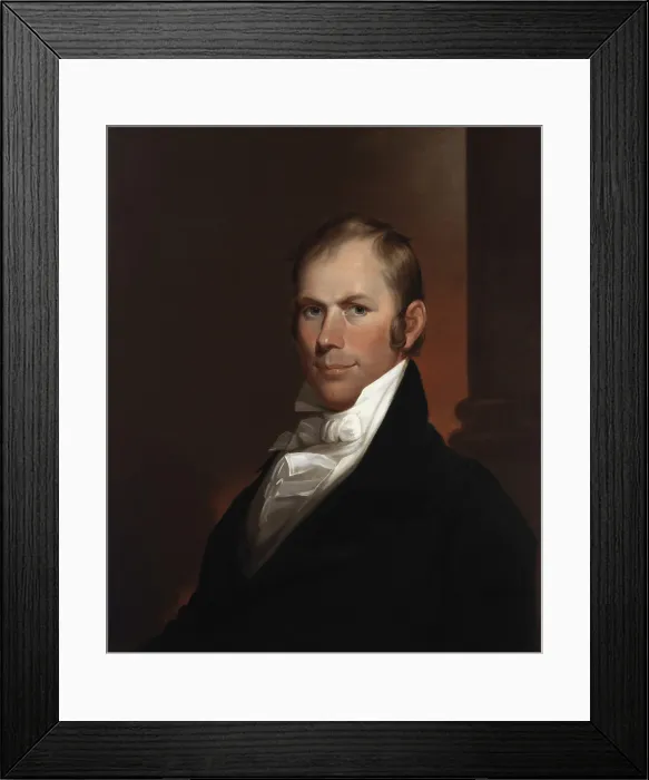 Framed Print : Henry Clay, Congressman from Kentucky, in a portrait by Matthew Harris Jouett, painted between 1818 and 1827