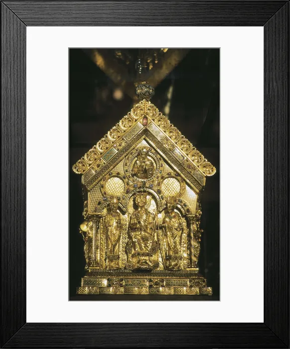 Framed Print : Reliquary of Charlemagne. 1215. GERMANY. Aachen. Cathedral. Made in gold, enamel and preicous stones. Gothic art. Jewelry. AISA / Everett Collection**US SALES ONLY**