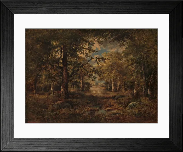 Framed Print : A VISTA THROUGH TREES: FOUNTAINBLEAU, by Narcisse Virgilio Diaz, 1873, French painting, oil on wood