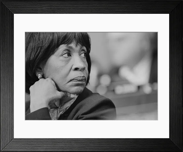 Framed Print : Congresswomen Maxine Waters attends a Judiciary Committee hearing related to the impeachment of President Bill Clinton, Dec. 1998. Rep Framed Print : Congresswomen Maxine Waters attends a Judiciary Committee hearing related to the impeachment of President Bill Clinton, Dec. 1998. Rep