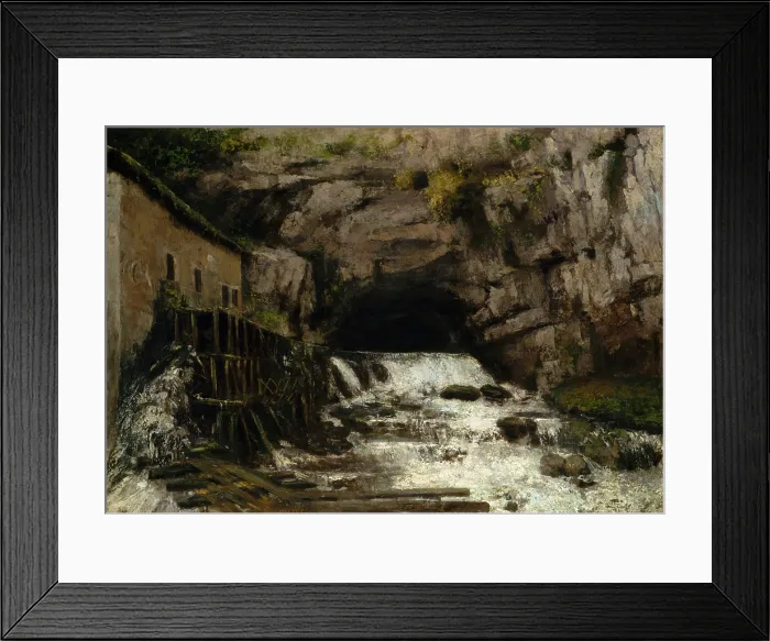 Framed Print : THE SOURCES OF THE LOUE, by Gustave Courbet, 1864, French painting, oil on canvas