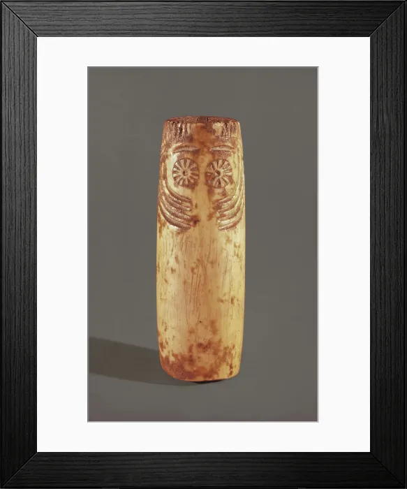 Framed Print : Column Idol. ca. 5000 BC. Neolithic art. Sculpture on ivory. SPAIN. Madrid. National Museum of Archaeology. Proc: SPAIN. EXTREMADURA. AISA / Everett Collection**US SALES ONLY**