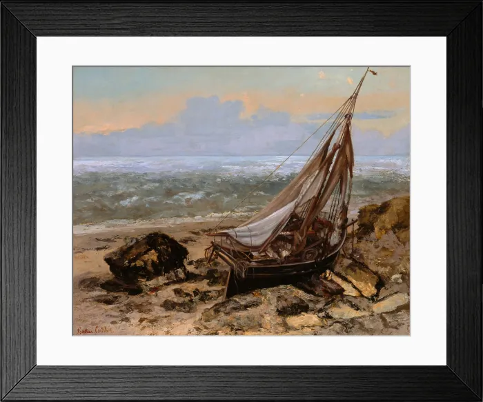 Framed Print : THE FISHING BOAT, by Gustave Courbet, 1865, French painting, oil on canvas. Courbet painted this work during visit to Trouville with James McNeill Whistler in autumn 1865