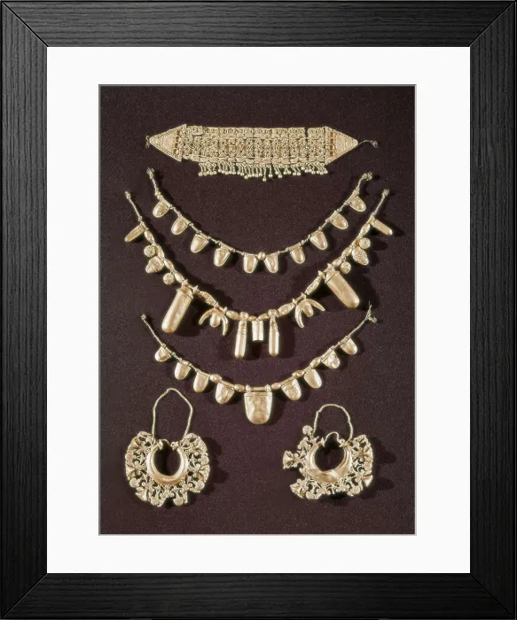 Framed Print : Treasure of Aliseda. 7th c. BC. Tartessian art. Jewelry. SPAIN. Madrid. National Museum of Archaeology. Proc: SPAIN. Aliseda. AISA / Everett Collection**US SALES ONLY**