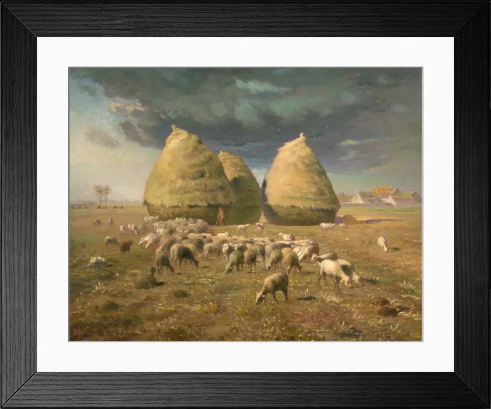 Framed Print : HAYSTACKS: AUTUMN, by Jean-Francois Millet, 1874, French painting, oil on canvas Framed Print : HAYSTACKS: AUTUMN, by Jean-Francois Millet, 1874, French painting, oil on canvas