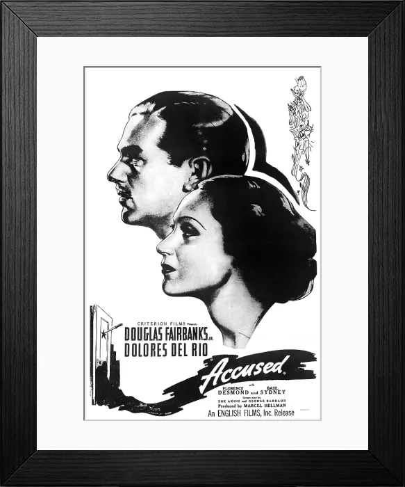Framed Print : ACCUSED, US poster art: Douglas Fairbanks Jr. Dolores Del Rio, 1936