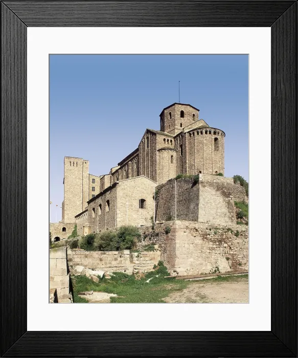 Framed Print : Castle and Collegiate Church of Saint Vincent. 12th c. SPAIN. Cardona. Colegiata de San Vicente (Collegiate Church of San Vicente). Romanesque art. Architecture