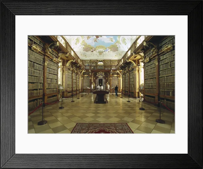Framed Print : PRANDTAUER, Jakob (1660-1726). Melk Abbey. 1702-1736. AUSTRIA. Melk. Melk Abbey. Library. Baroque art. AISA / Everett Collection**US SALES ONLY**