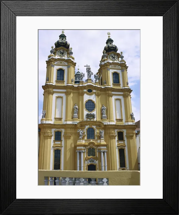 Framed Print : PRANDTAUER, Jakob (1660-1726). Melk Abbey. 1702-1736. AUSTRIA. Melk. Melk Abbey. Faade of the benedictine abbey. Baroque art. AISA / Everett Collection**US SALES ONLY**