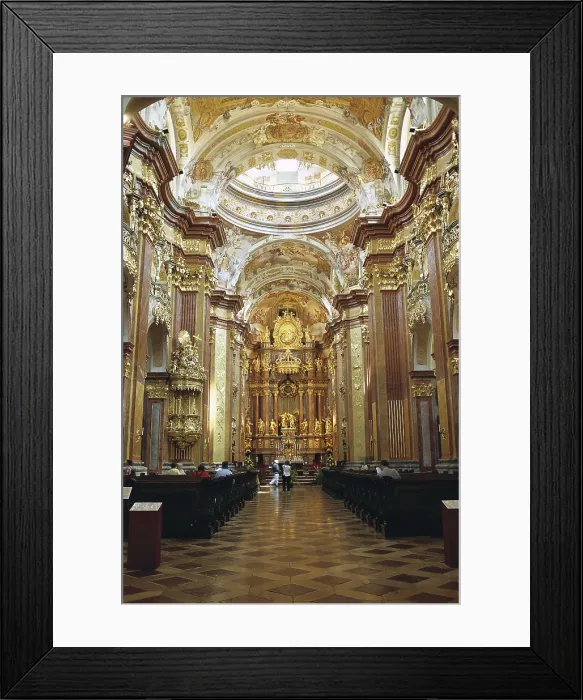 Framed Print : PRANDTAUER, Jakob (1660-1726). Melk Abbey. 1702-1736. AUSTRIA. Melk. Melk Abbey. Abbey church. Baroque art. AISA / Everett Collection**US SALES ONLY**