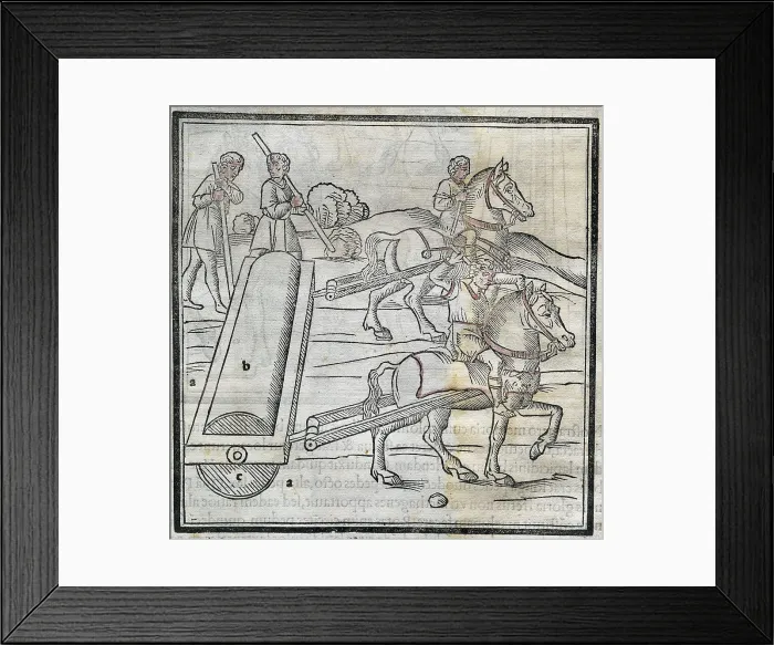 Framed Print : VITRUVIUS, Marcus Vitrubius Pollio (1th century BC). 'De Architectura' (On Architecture). Edition executed in Venice (1511). Illustration from the 10th book. Xylography