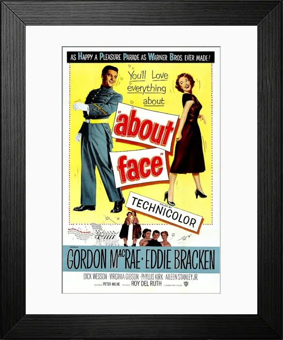 Framed Print : ABOUT FACE, US poster, from left: Gordon MacRae, Virginia Gibson, 1942